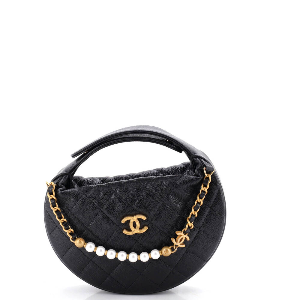 Chanel Single Pearl Chain Hobo Pouch #262253C48B